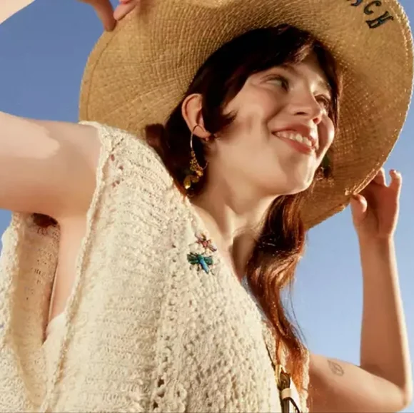 Coach X Observed By Us Embroidered Straw Hat - Picture 3 of 12